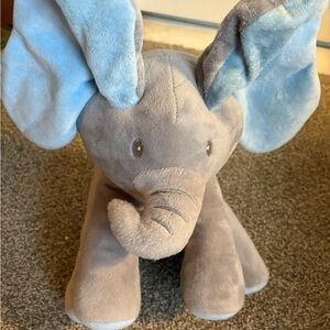 Adorable Gray and Blue Elephant Plush Singing Toy for child. Please see video.